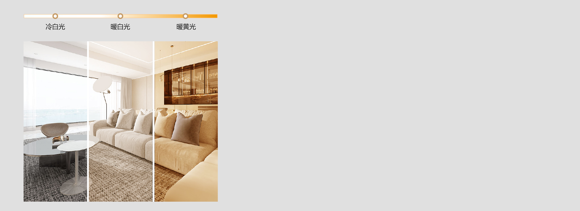 三色調光，感受不同氛圍
 三色分段，可根...