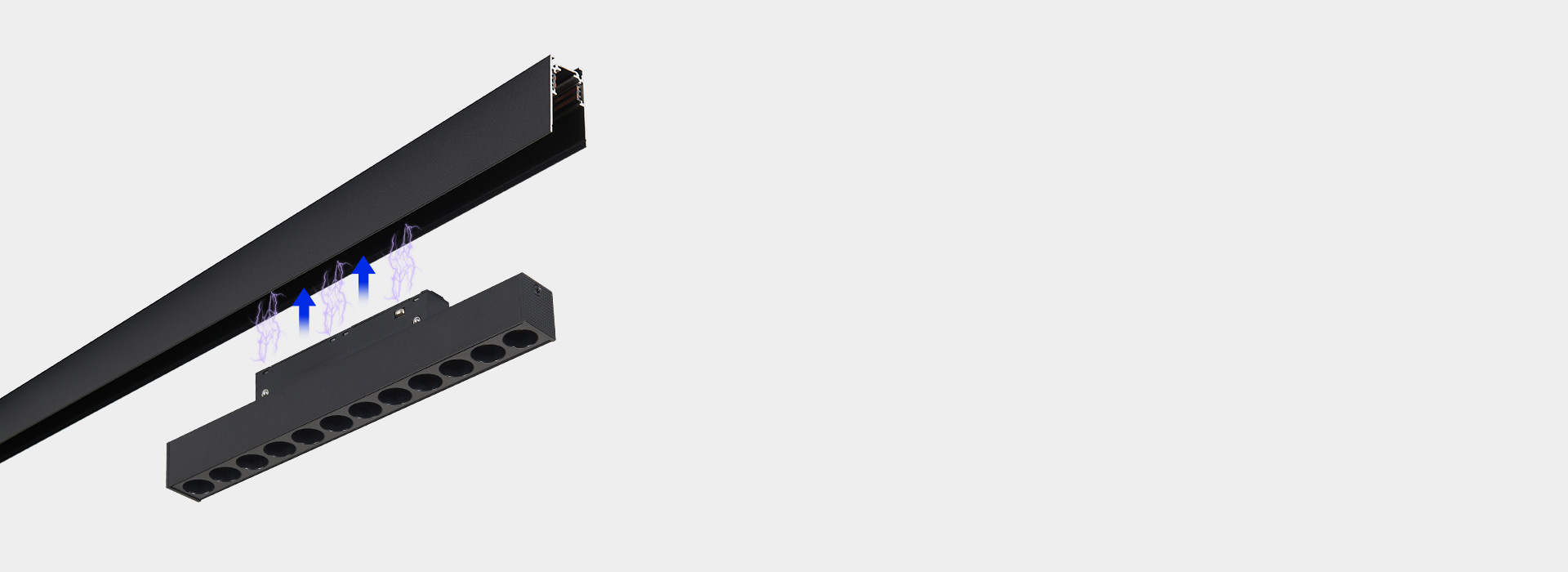 強力磁吸，安裝輕松
 內置強力磁鐵，燈具...