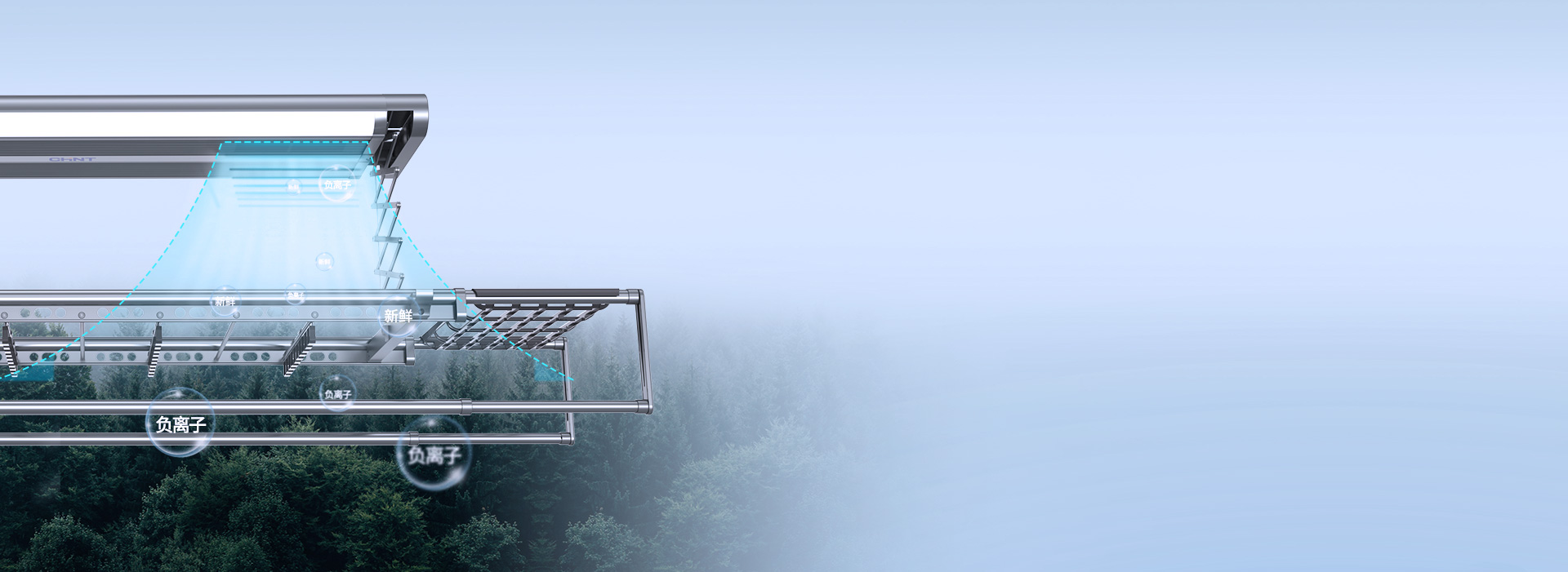 負(fù)離子凈化，呼吸更清新
 吹風(fēng)自帶負(fù)離子...