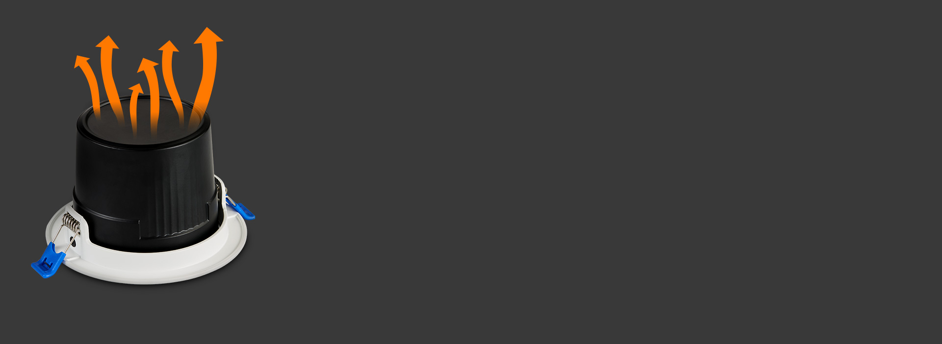 高效散熱保障壽命
 燈體一體成型，表面精...