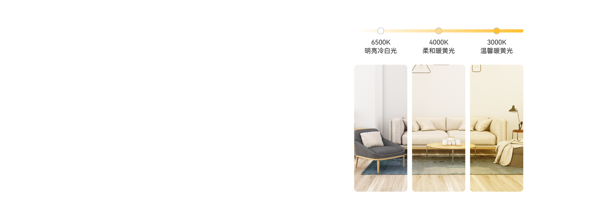 三色調光，營造多種照明氛圍
 三色分段，...