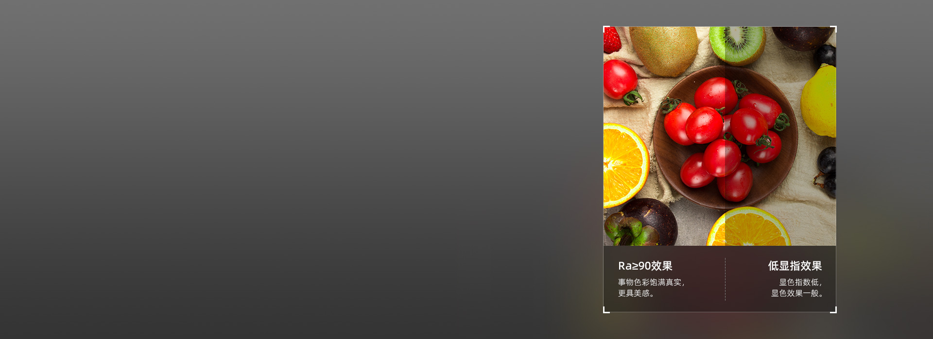 陽光般顯色，濾鏡般美感
 顯色指數Ra≥...