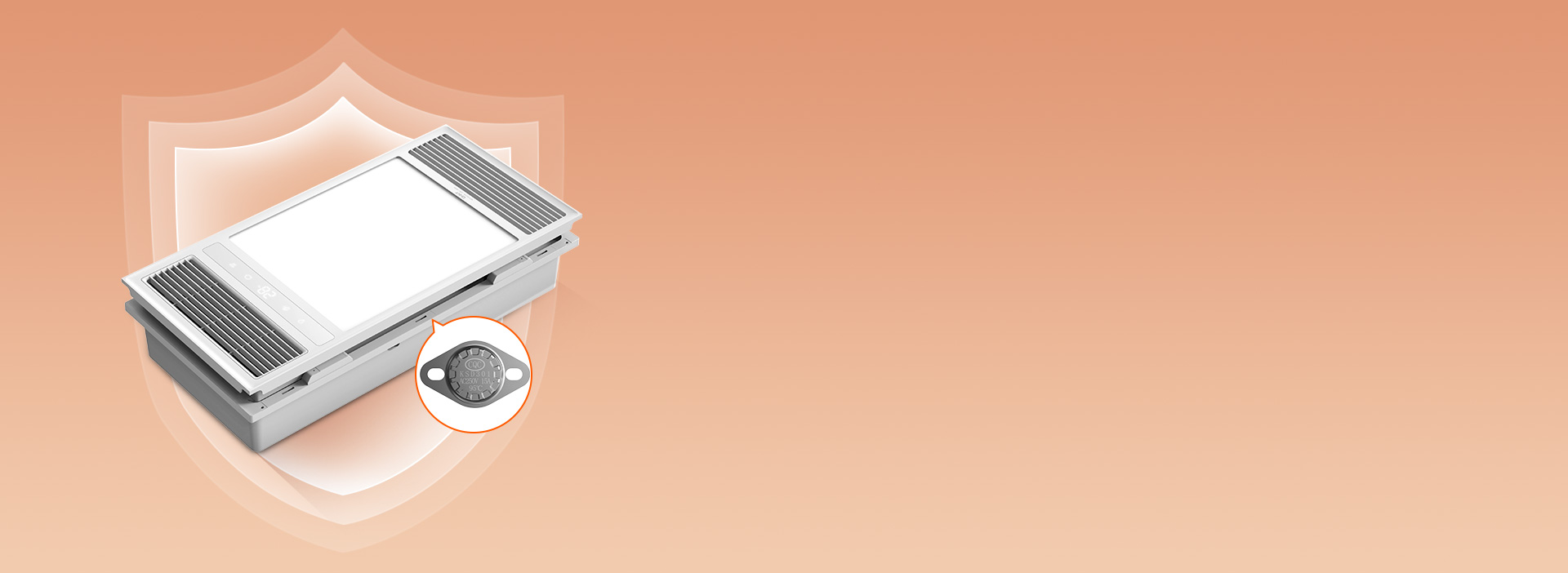 過熱保護，為安全加一道屏障 內置95°...