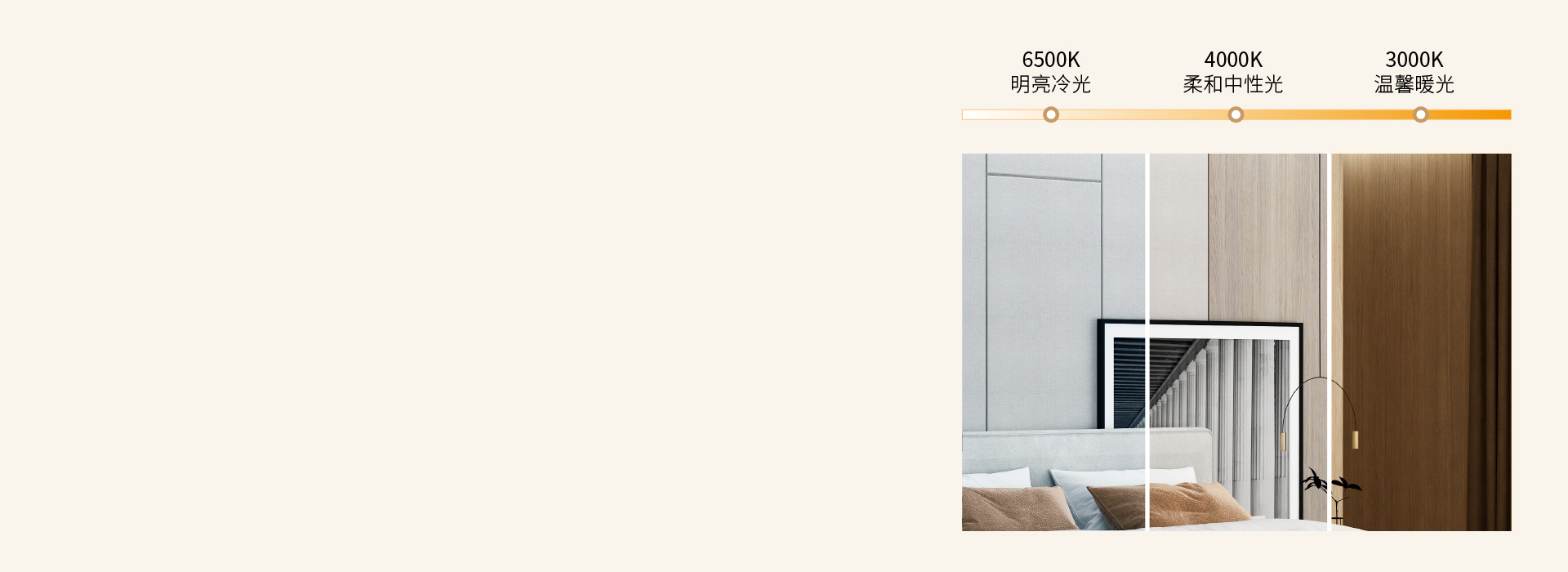 個性化照明氛圍
 三色變光，可根據需要隨...