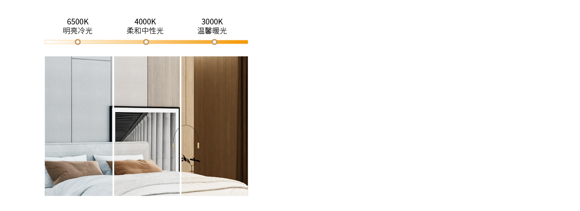 三色變光，營造個性化氛圍
 可選三色分段...