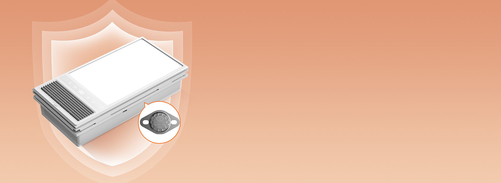 過熱保護
 內置95℃自復位溫控器，如果...