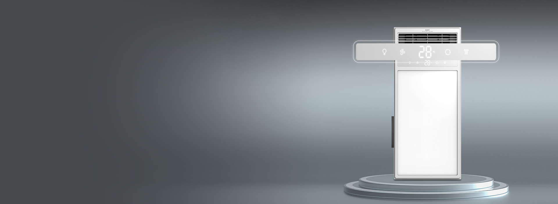 狀態一目了然
 面板自帶高清數顯，實時溫...